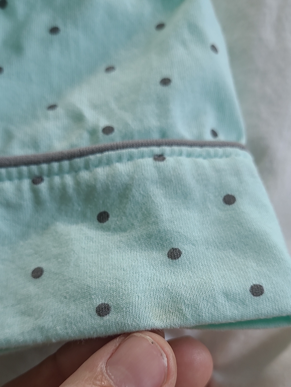 NWT Pajamagram Pajama Set Pale Blue With Grat Dot, Med, Small Flaws - Picture 11 of 13